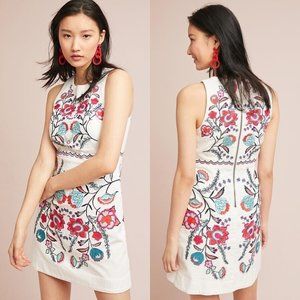 NWT Anthropologie Akemi + Kin Embroidered White Shift Dress